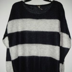 FREE PEOPLE Navy Blue Light Gray Mohair Blend S/P